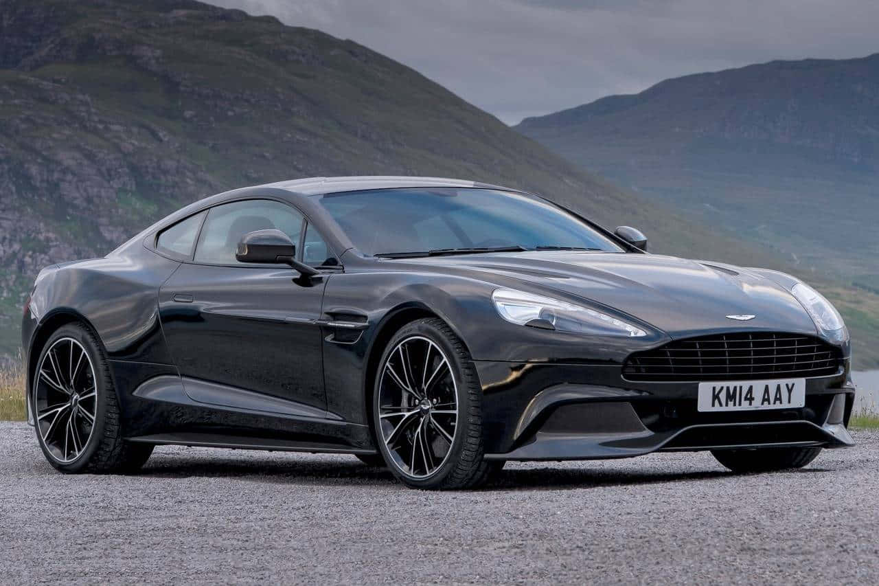 Aston Martin Vanquish, black, gravel, HD Desktop Wallpaper