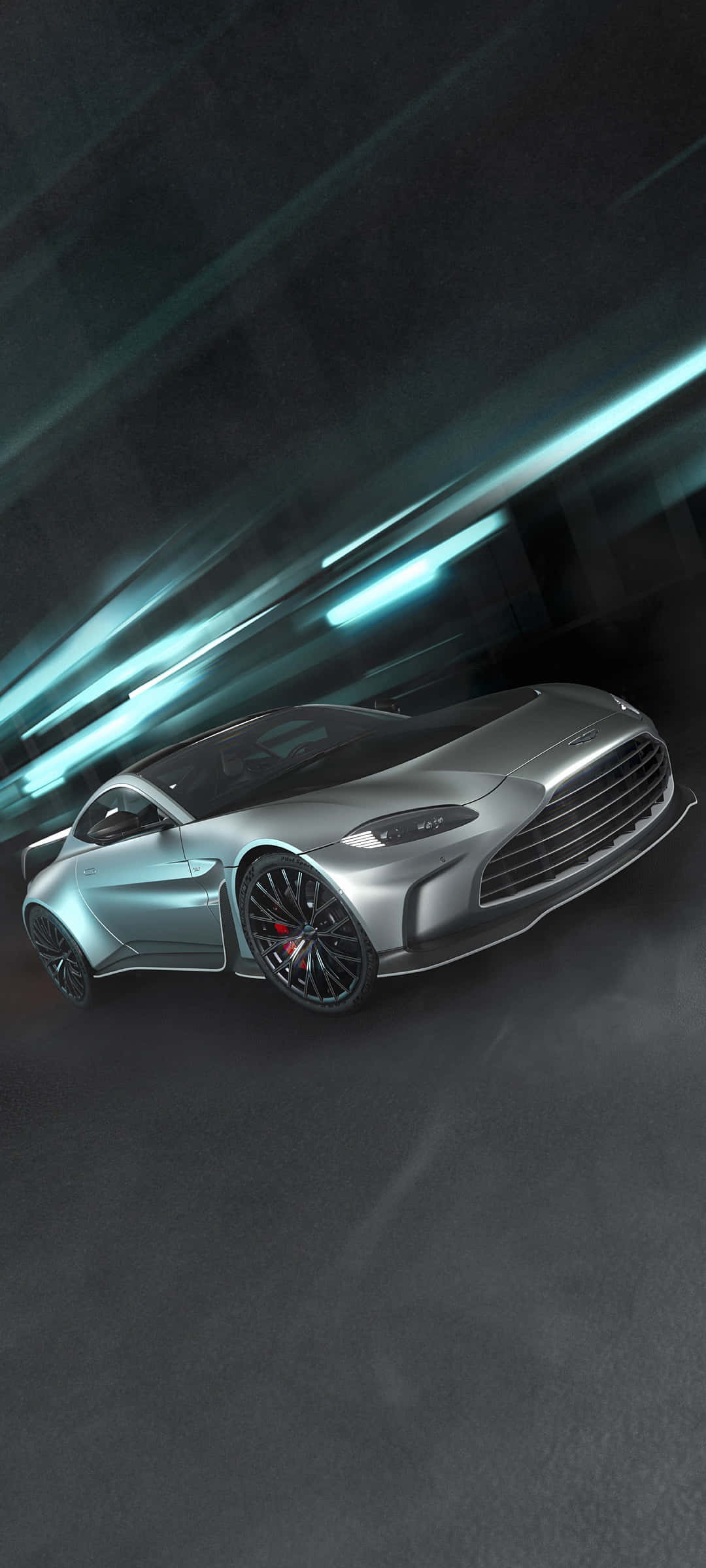 Aston Martin Vantage, silver, dark tunnel, Full HD Phone Wallpaper