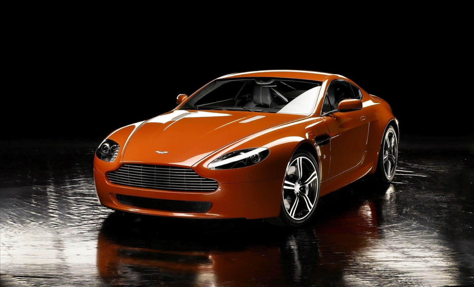Aston Martin, orange, sleek, HD Desktop Wallpaper