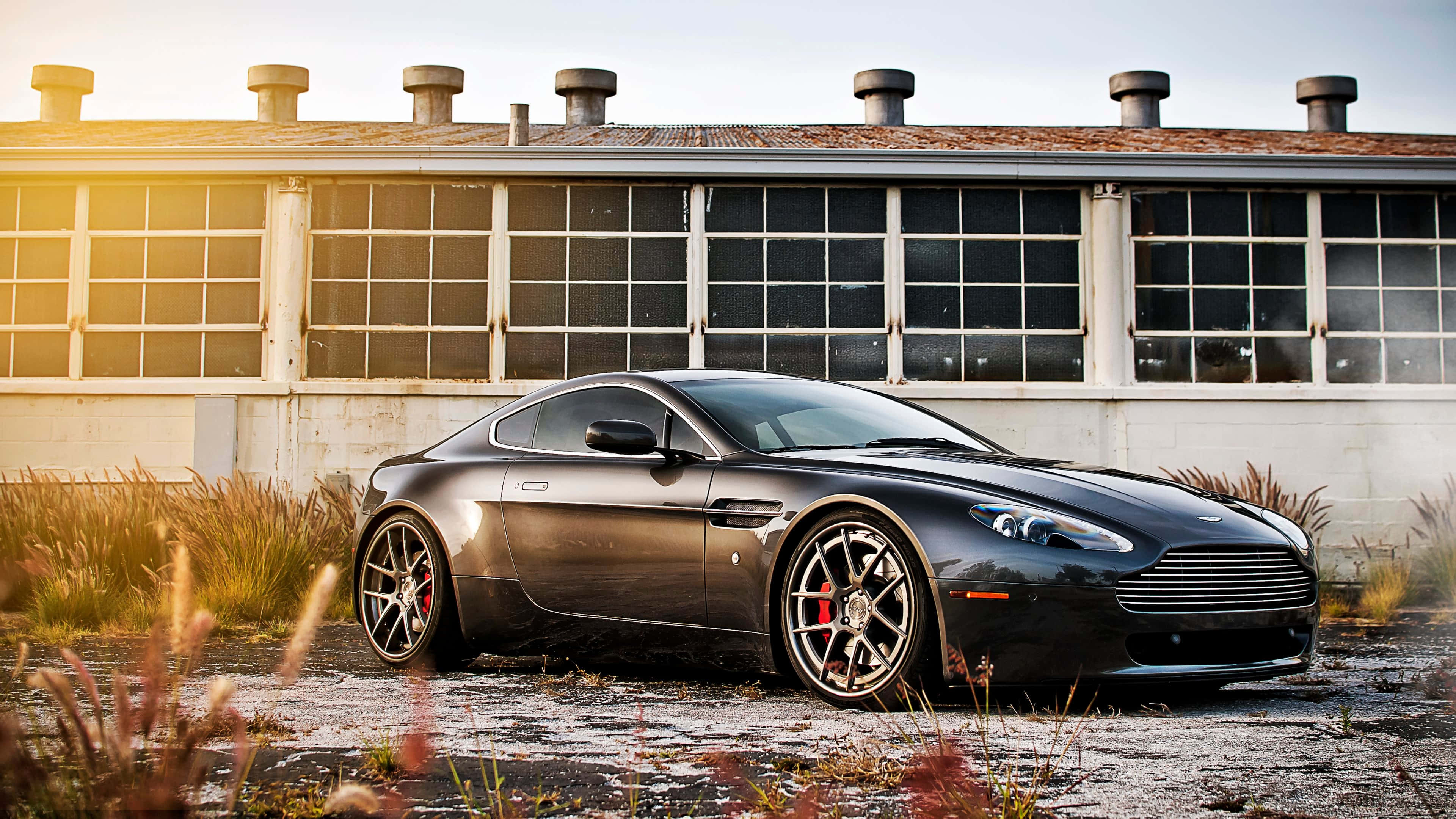 Aston Martin, black, sports car, 4K Desktop Wallpaper