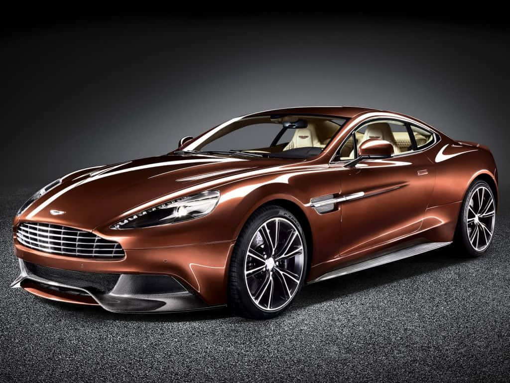 Aston Martin, bronze, sports car, SD Desktop Wallpaper