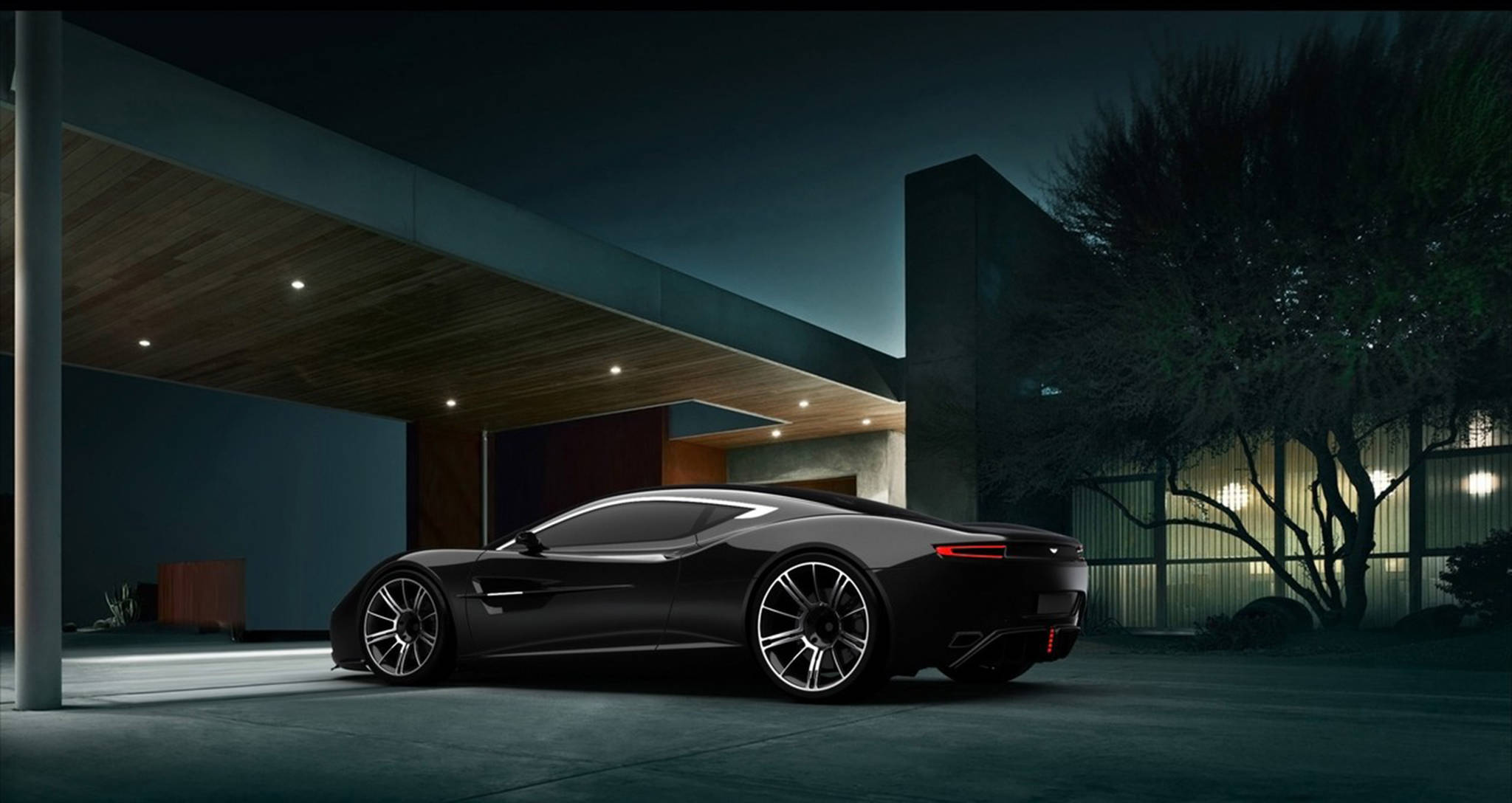 Aston Martin, black, sports car, Full HD Desktop Wallpaper