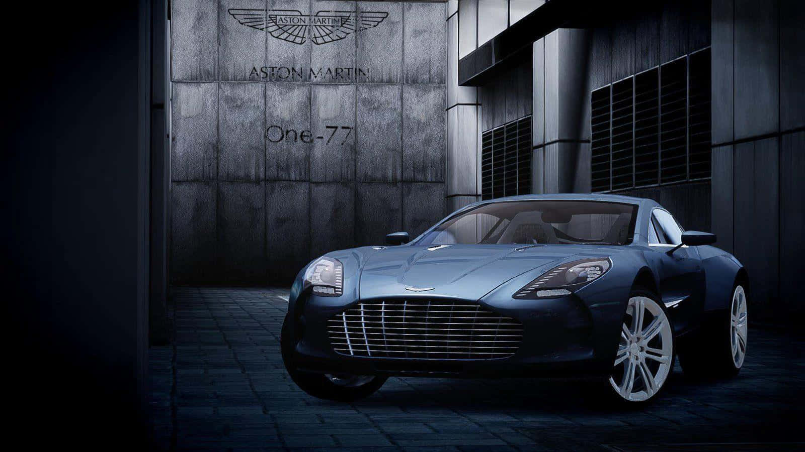 Aston Martin One-77, blue, modern industrial garage, HD Desktop Wallpaper