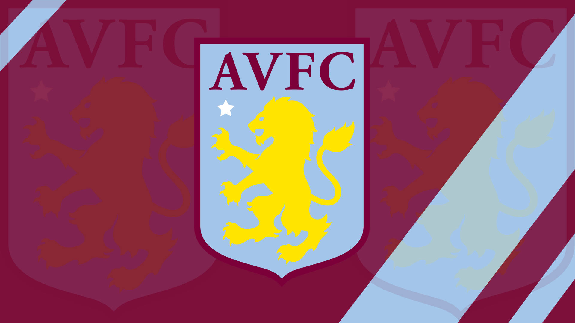 Aston Villa FC, yellow lion, light blue shield, Full HD Desktop Wallpaper