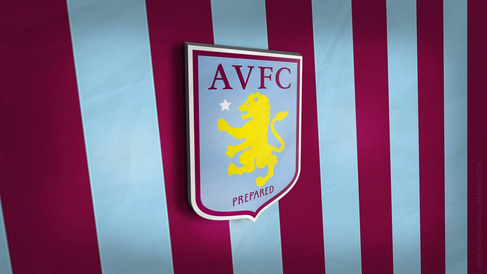 Aston Villa FC, yellow lion, PREPARED, Full HD Desktop Wallpaper