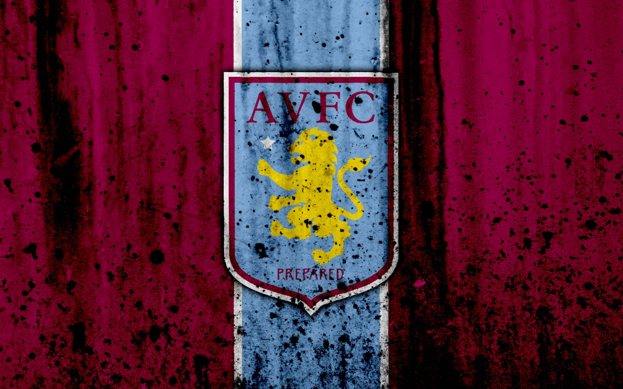 Aston Villa FC, yellow lion, blue shield, Full HD Desktop Wallpaper