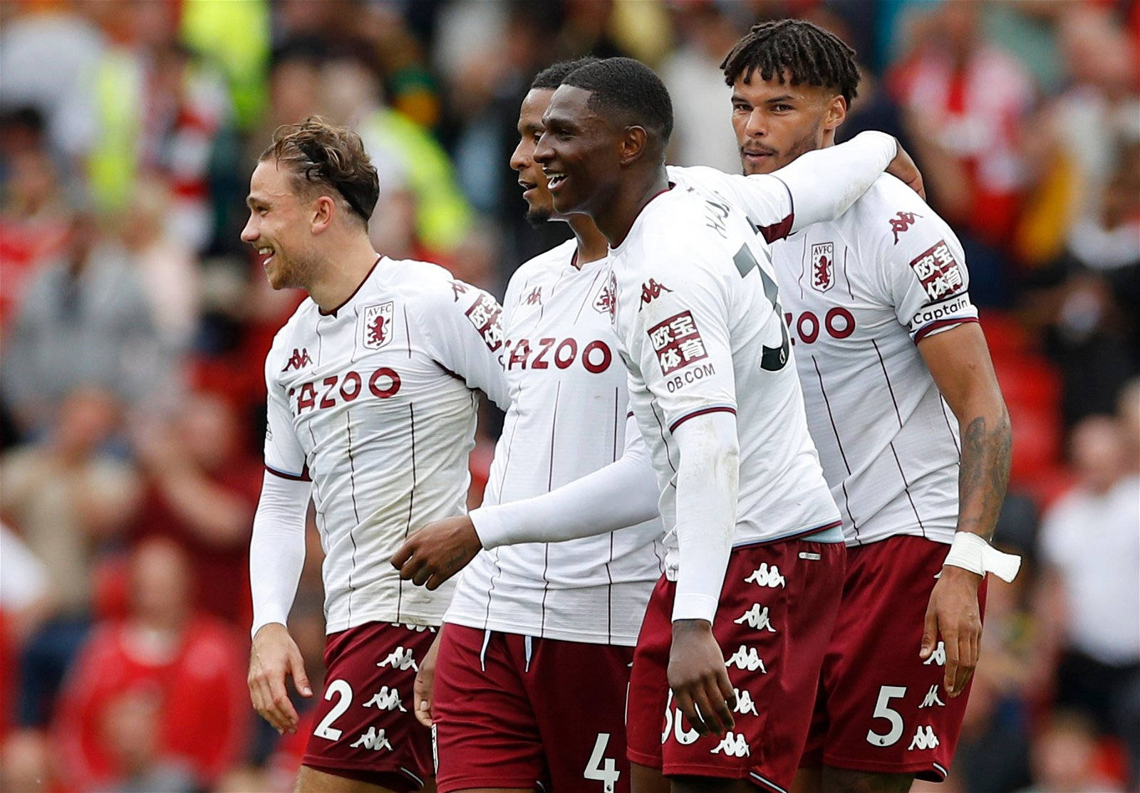 Aston Villa FC, white jerseys, red shorts, HD Desktop Wallpaper