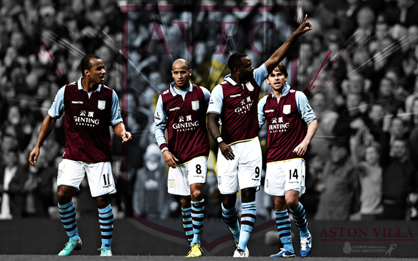 Aston Villa FC, maroon and light blue kits, pitch, HD Desktop Wallpaper