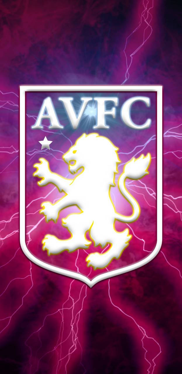 Aston Villa FC, lightning, white lion rampant, HD Phone Wallpaper