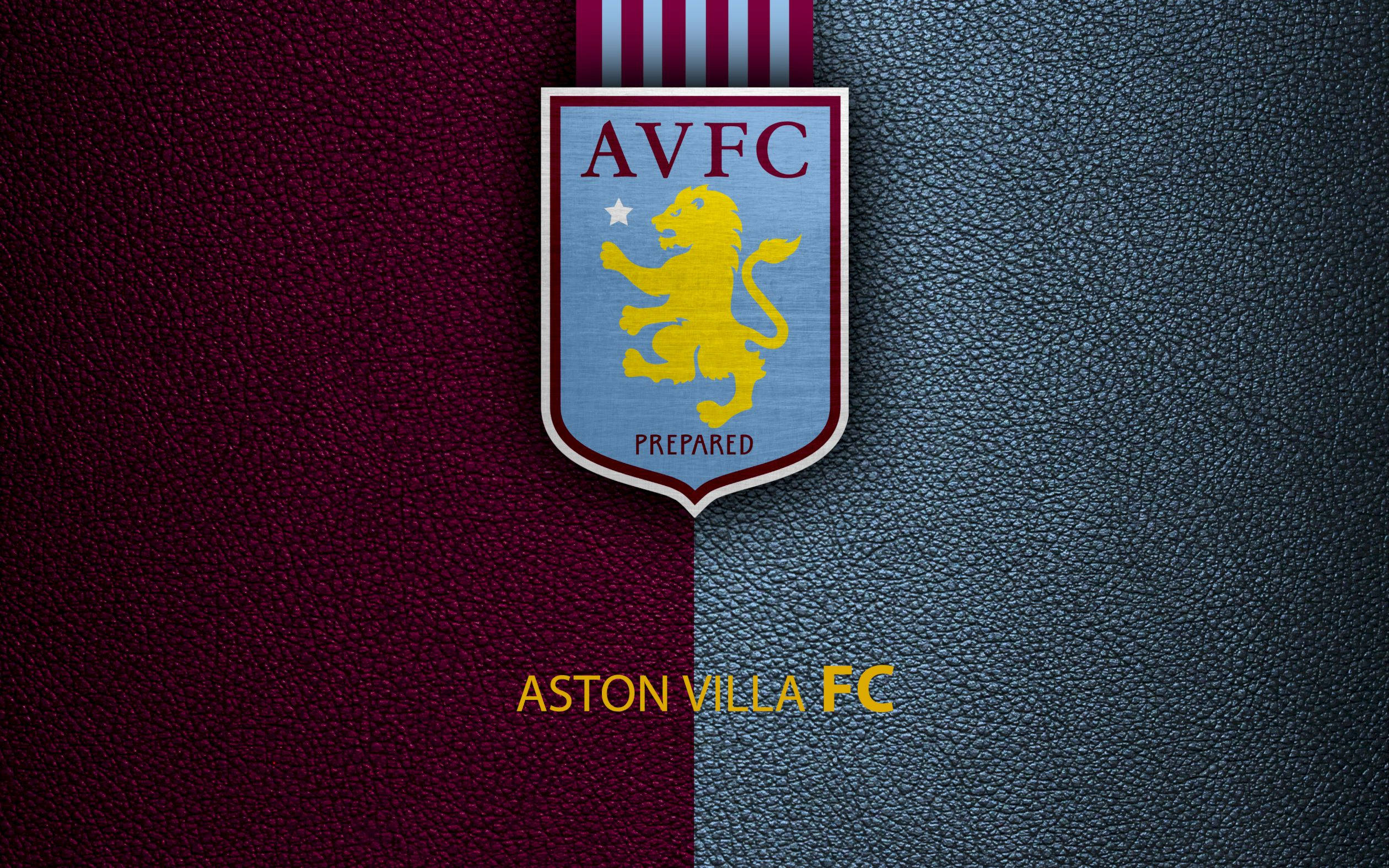 Aston Villa FC, yellow lion, blue shield, Full HD Desktop Wallpaper