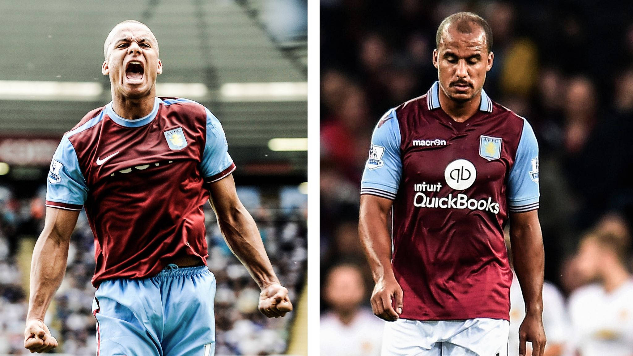 Aston Villa, Abgonlahor, maroon and blue kits, Full HD Desktop Wallpaper