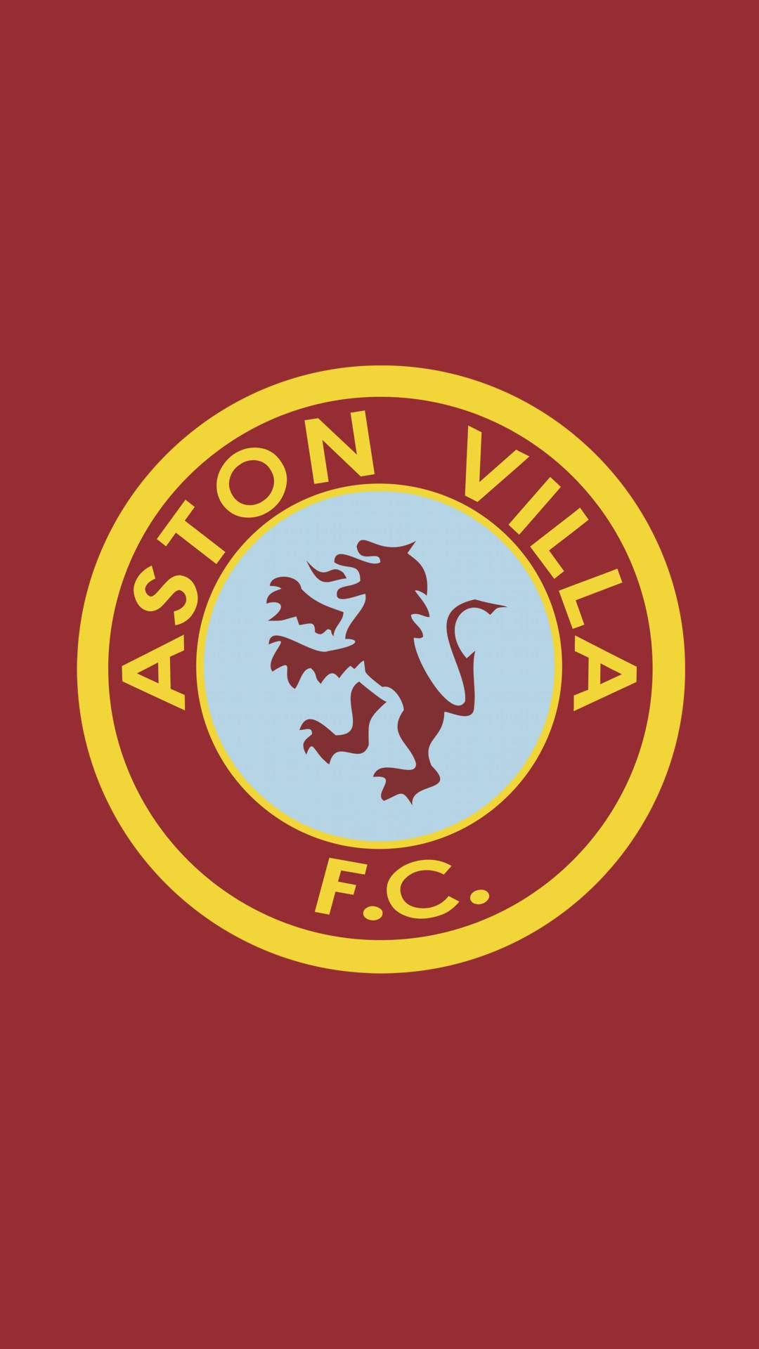 Aston Villa F.C., rampant lion, light blue background, Full HD Phone Wallpaper