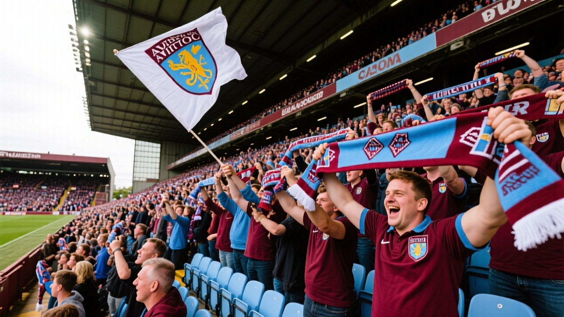 Aston Villa, claret, blue, Full HD Desktop Wallpaper