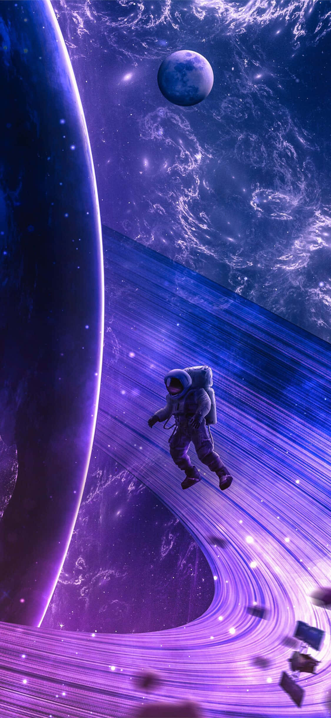 Astro Jack, cosmic tunnel, purple light, Full HD Phone Wallpaper