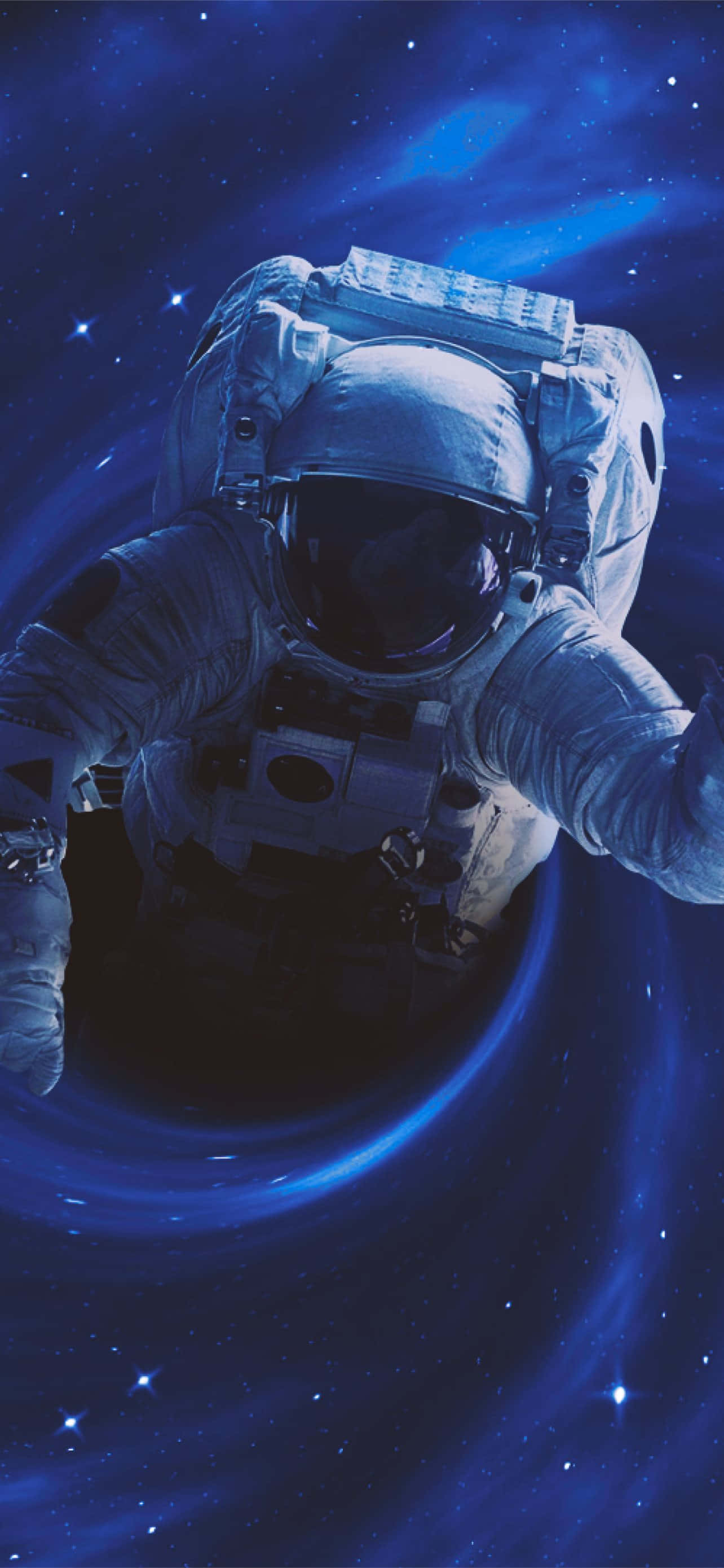 Astro Jack, astronaut, deep blue cosmic void, 2K Phone Wallpaper