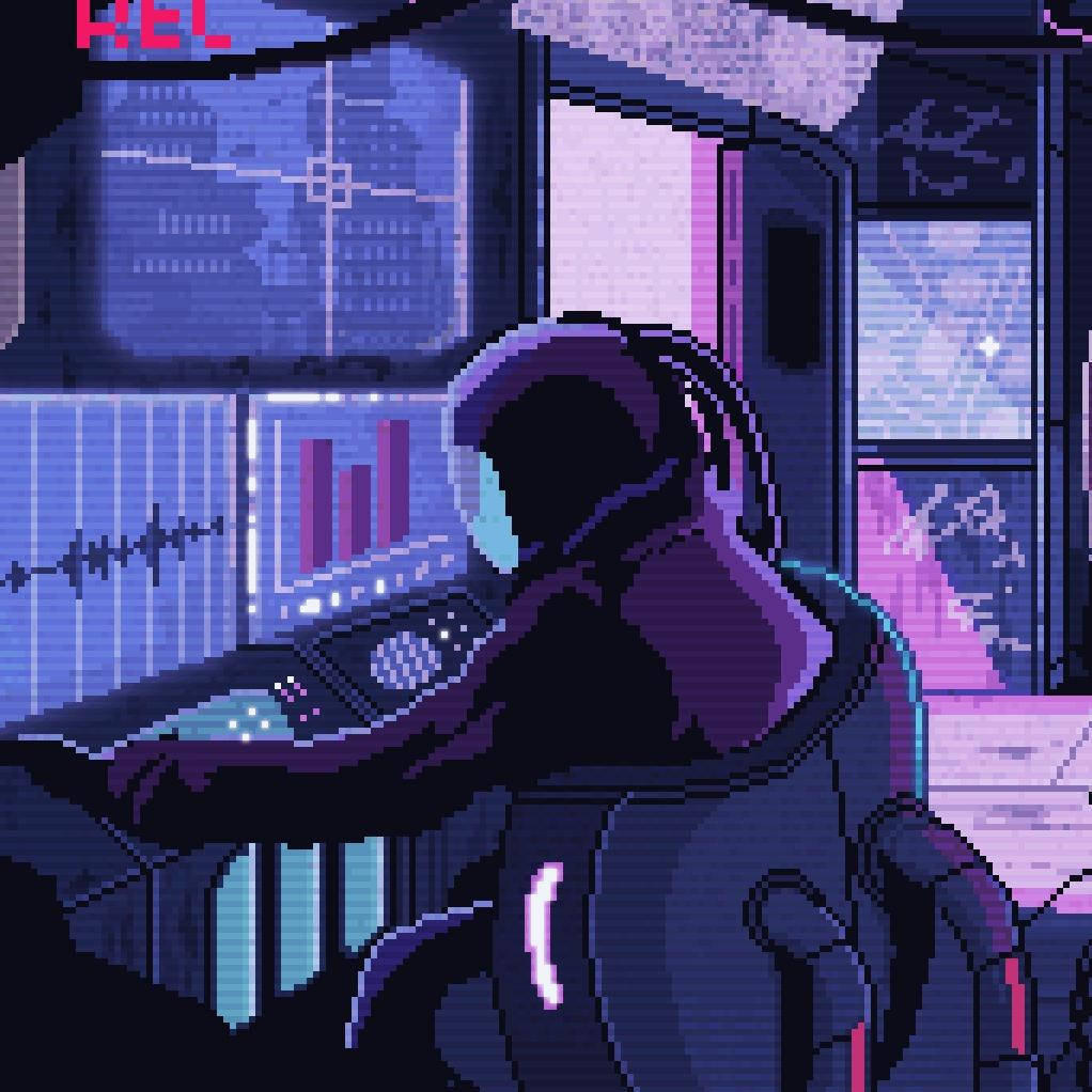 Astronaut Aesthetic, pixel art, futuristic cockpit, SD Desktop Wallpaper
