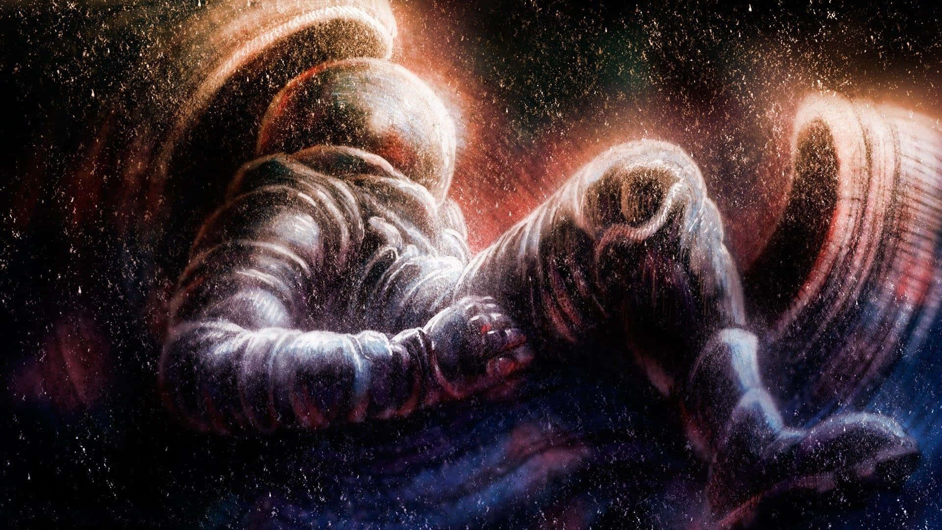 astronaut, zero gravity, cosmic dust, Full HD Desktop Wallpaper