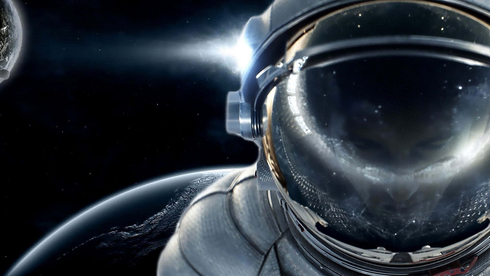 Astronaut, Earth, Moon, Full HD Desktop Wallpaper