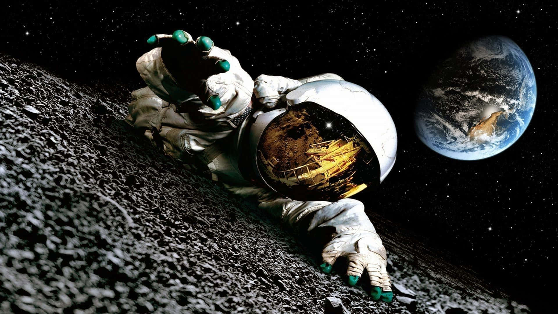 astronaut, white spacesuit, moon, Full HD Desktop Wallpaper