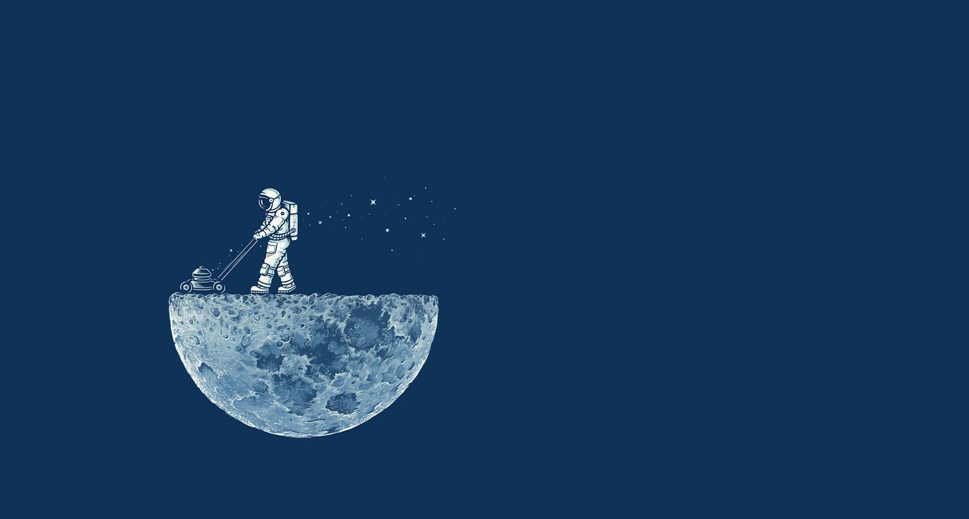 astronaut, moon, lawnmower, HD Desktop Wallpaper