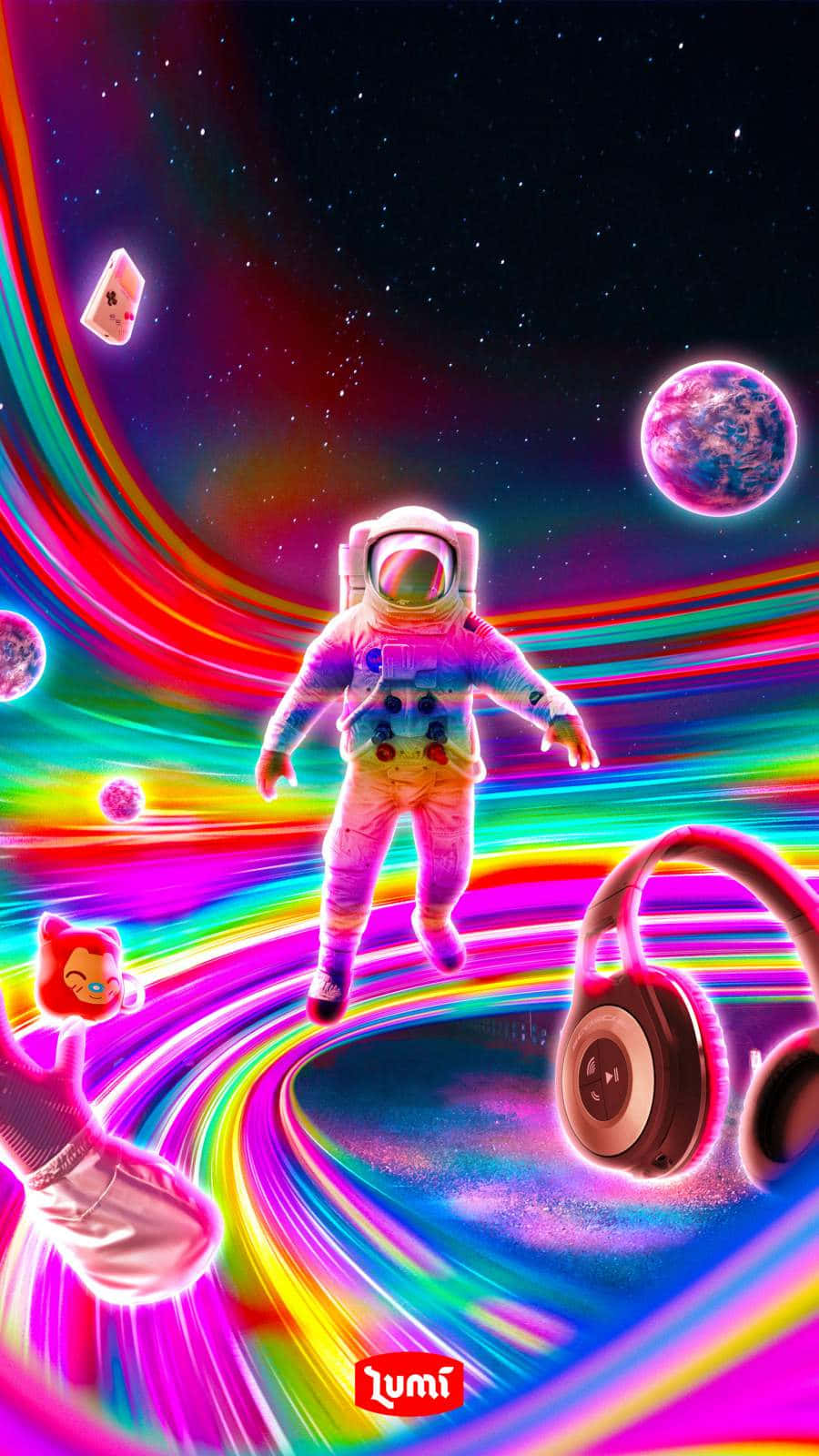 astronaut, space, psychedelic cosmic tunnel, HD Phone Wallpaper