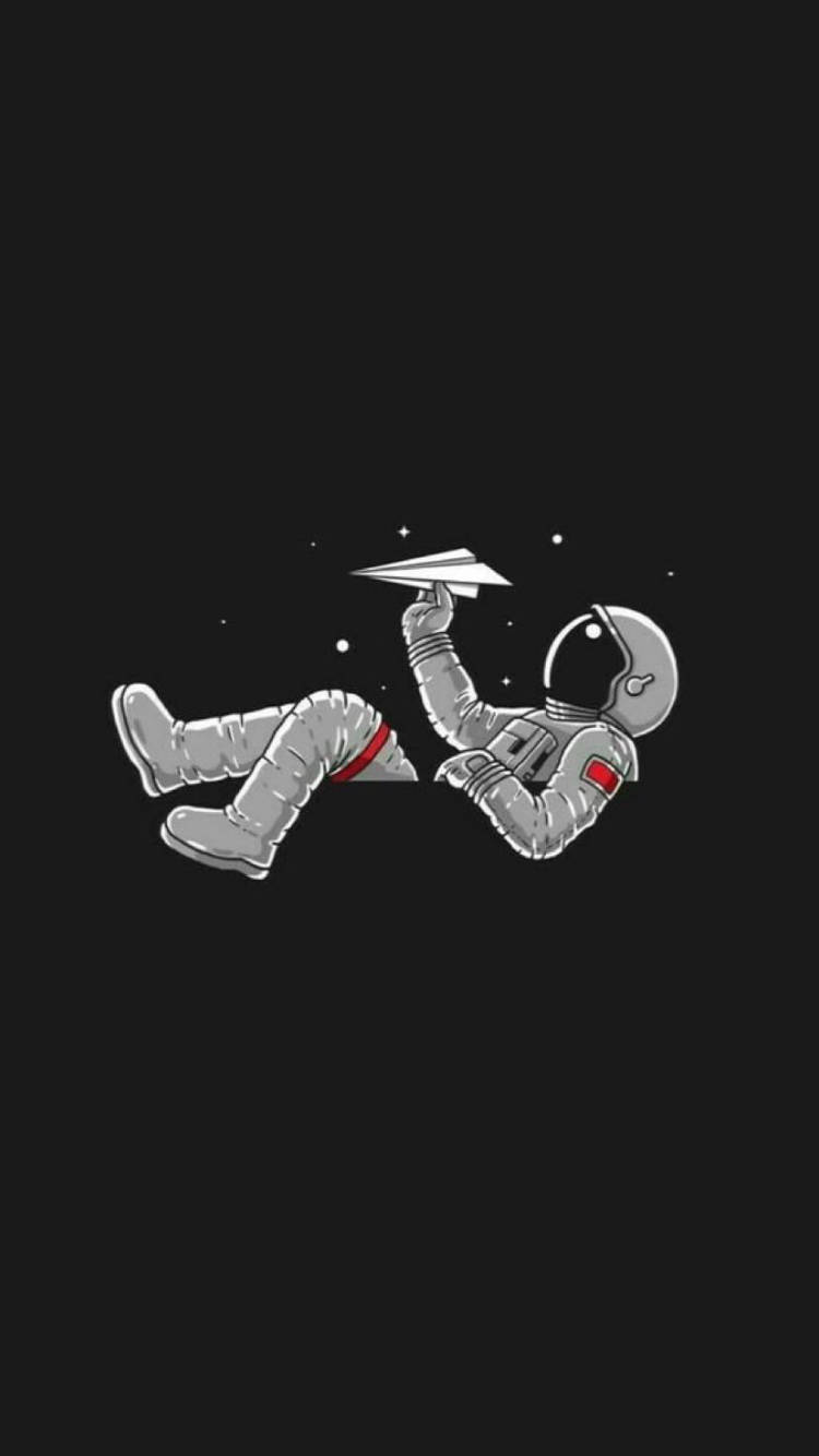 astronaut, paper airplane, space, HD Phone Wallpaper