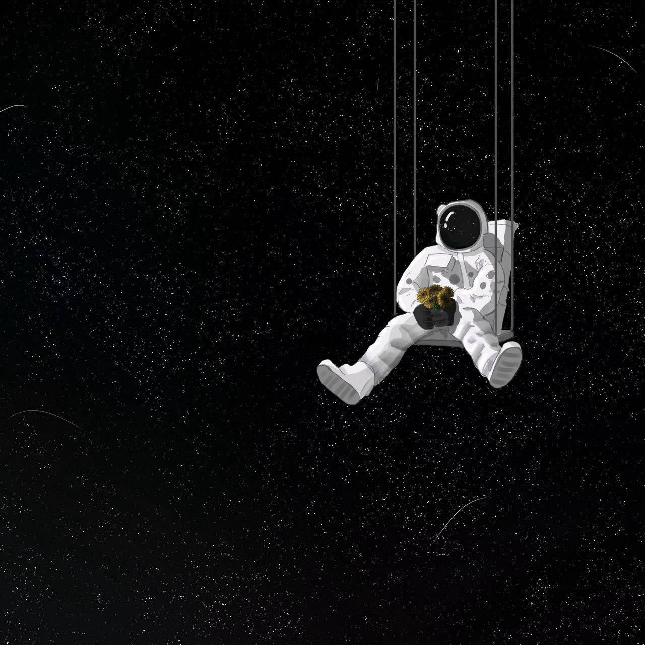 astronaut, white suit, starry void, HD Desktop Wallpaper
