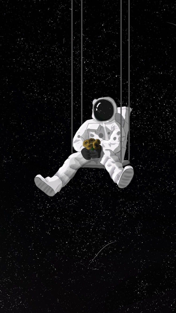 Astronaut, white suit, starry black void, HD Phone Wallpaper
