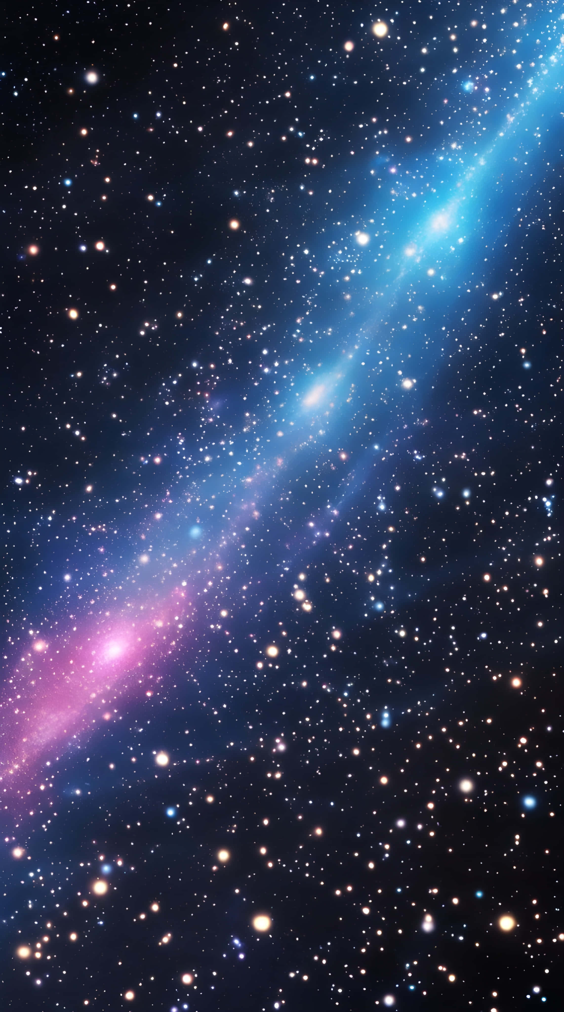 starfield, glowing blue and pink nebula, dark void, 4K Phone Wallpaper