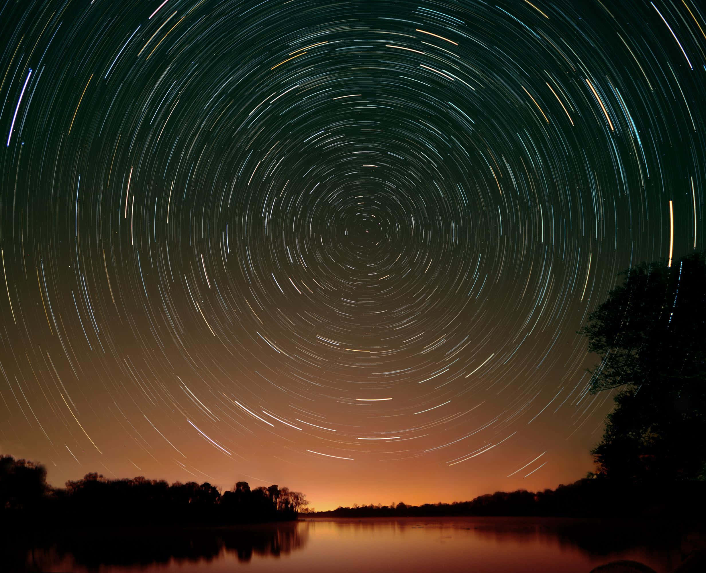 Astrophysics, star trails, twilight sky, Full HD Desktop Wallpaper