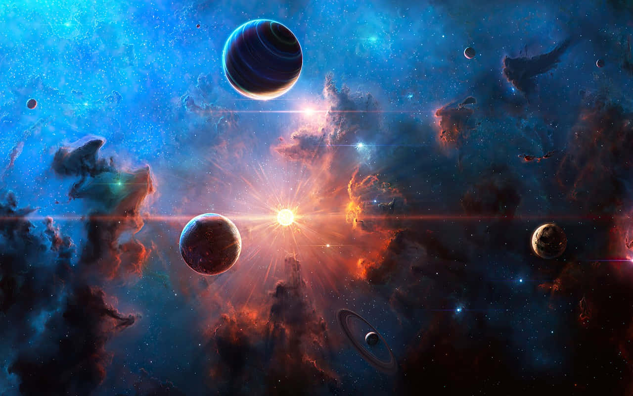 Astrophysics, 1280 x 800, glowing planets, HD Desktop Wallpaper
