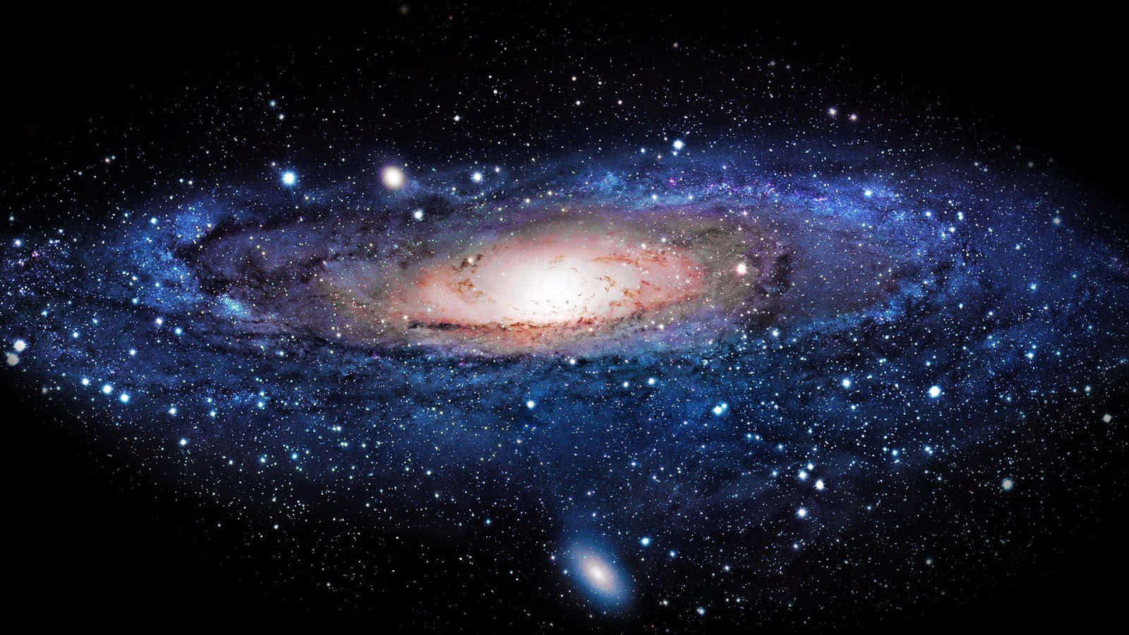 Astrophysics, spiral galaxy, blue and orange hues, HD Desktop Wallpaper