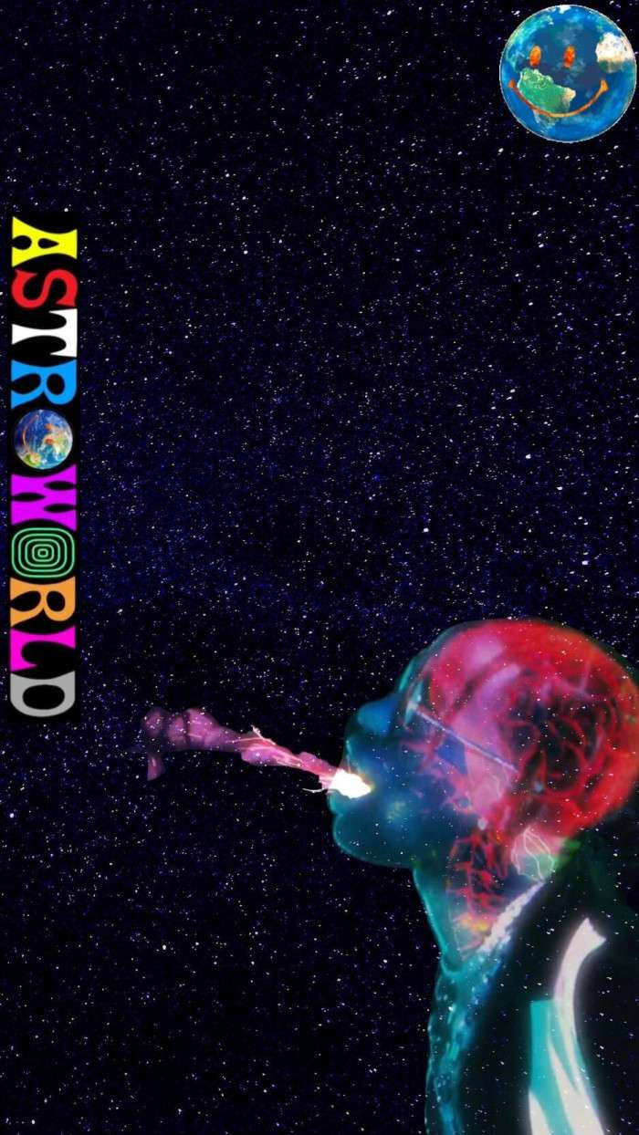 Astroworld iPhone, cosmic human silhouette, nebula, SD Phone Wallpaper