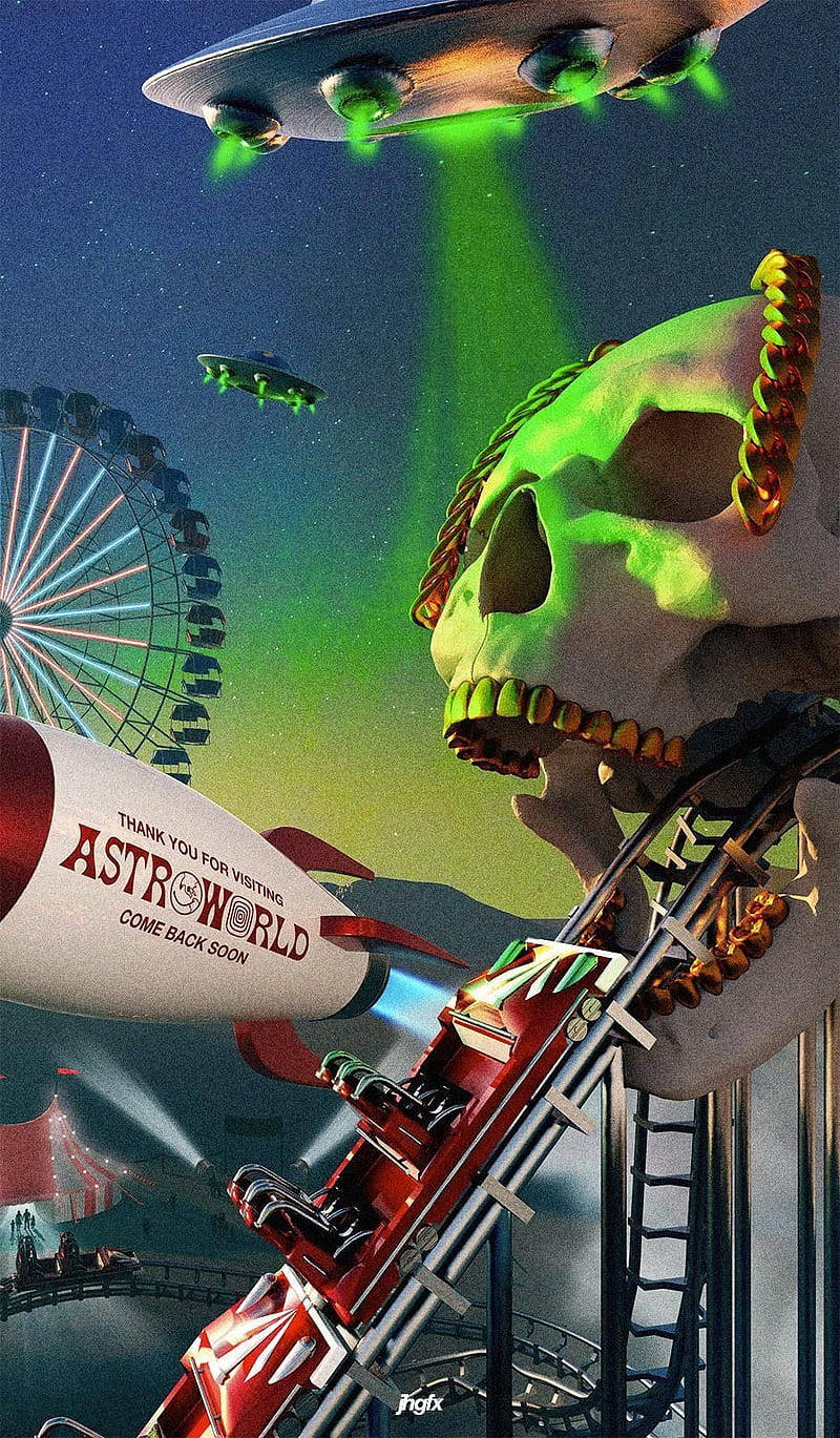 Astroworld, iPhone, skull, HD Phone Wallpaper