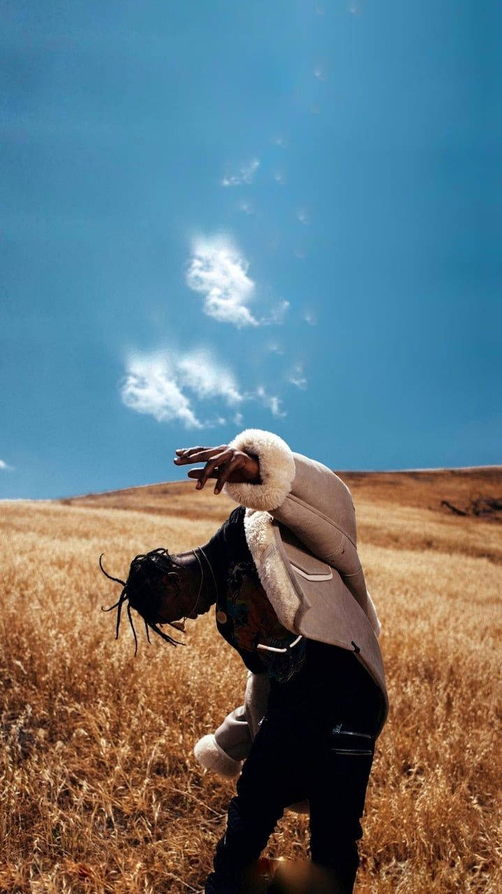 Astroworld, shearling coat, golden field, HD Phone Wallpaper