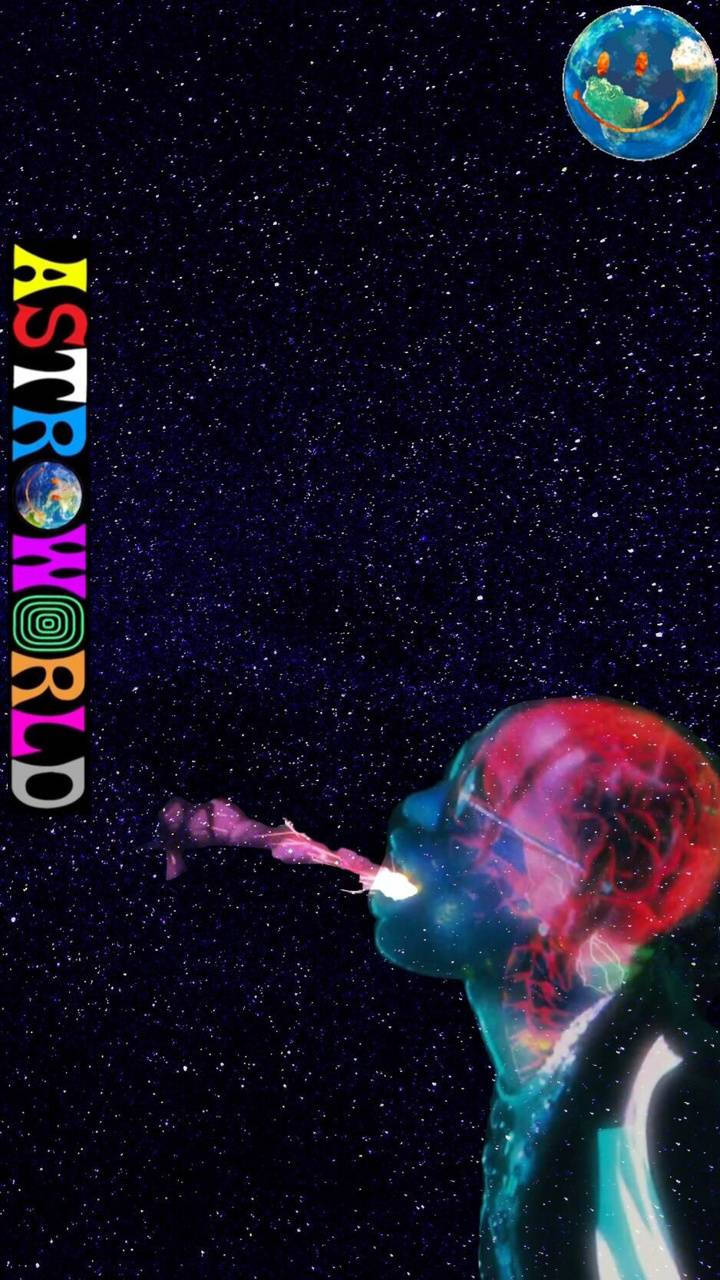 Astroworld, cosmic smoke, starry night sky, HD Phone Wallpaper