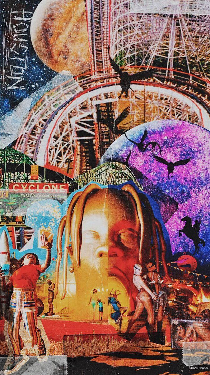 Astroworld, rollercoaster, cosmic spheres, SD Phone Wallpaper