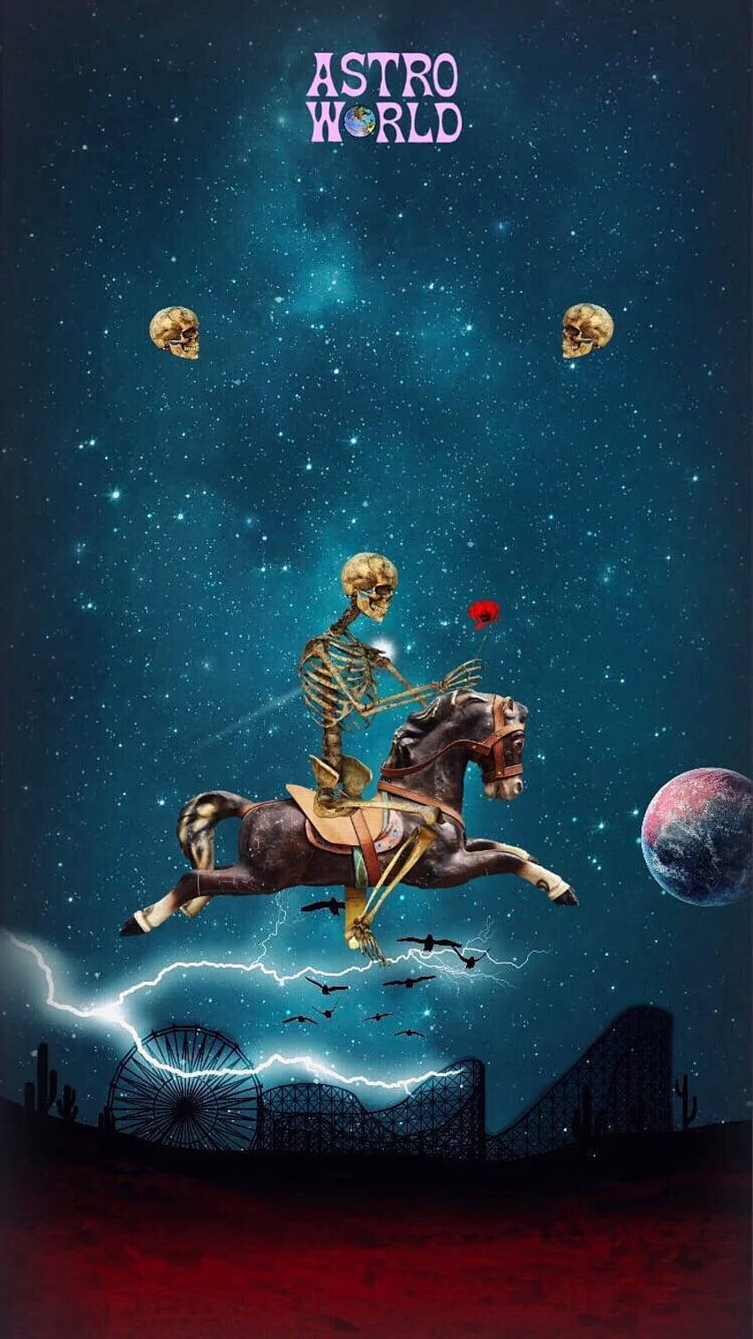Astroworld, iPhone, skeletal rider, HD Phone Wallpaper