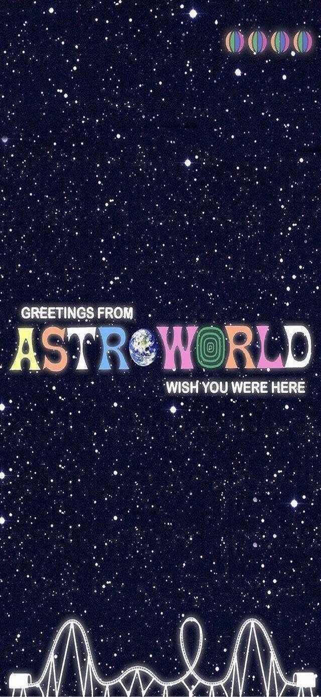 Astroworld, starry night, colorful Greetings from AstroWorld text, HD Phone Wallpaper