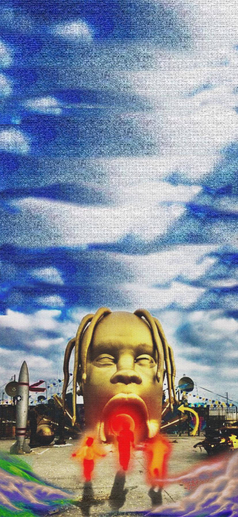 Astroworld, iPhone, golden head, HD Phone Wallpaper