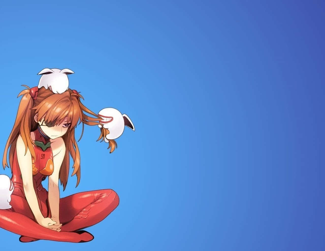 Asuka Langley Soryu, orange hair, red outfit, HD Desktop Wallpaper