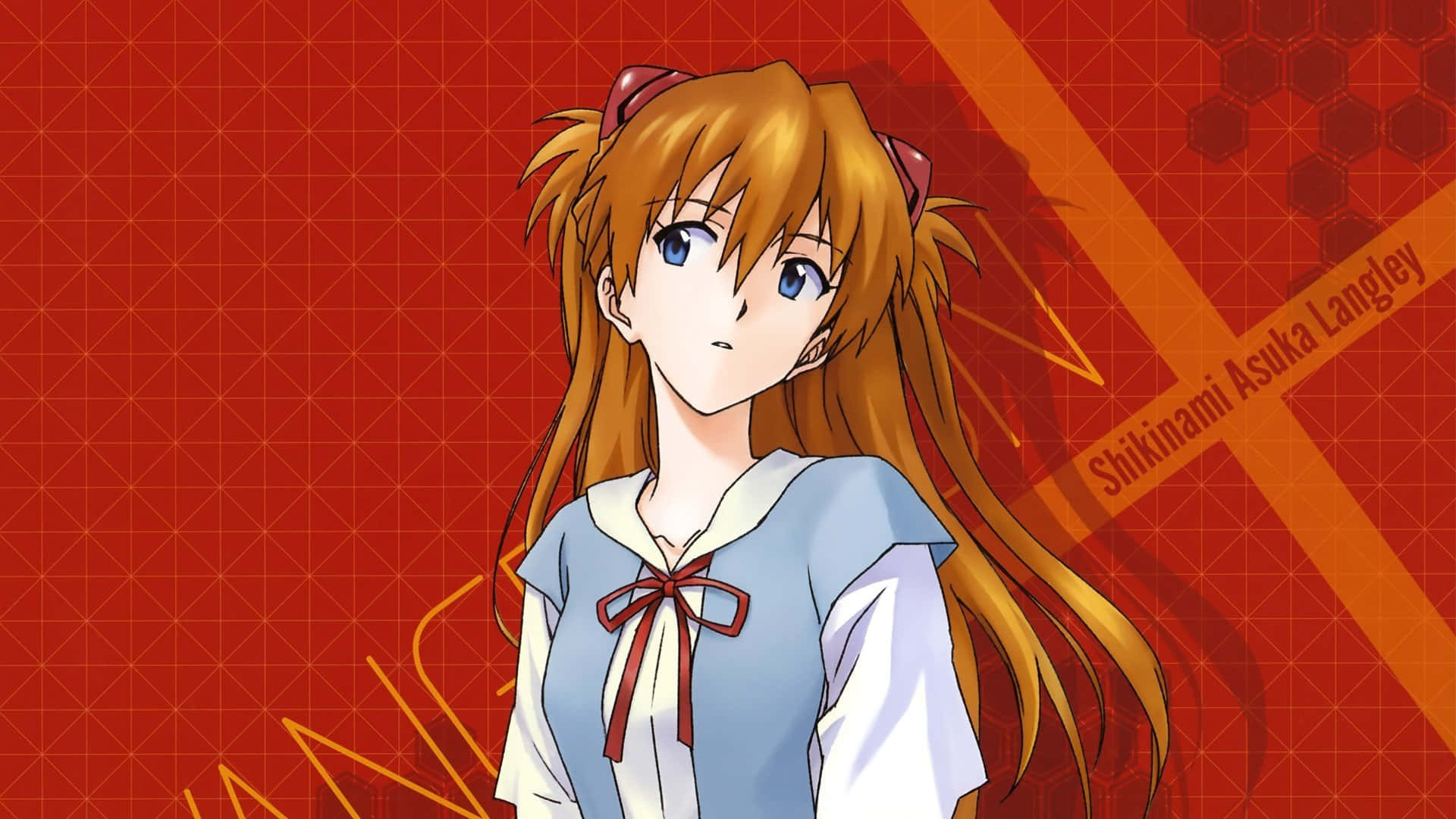 Asuka Langley Soryu, orange hair, blue eyes, Full HD Desktop Wallpaper