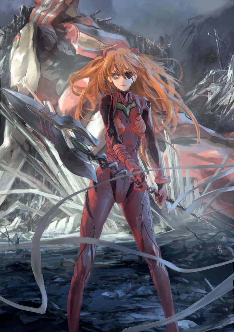 Asuka Langley Soryu, pilot suit, orange hair, SD Phone Wallpaper