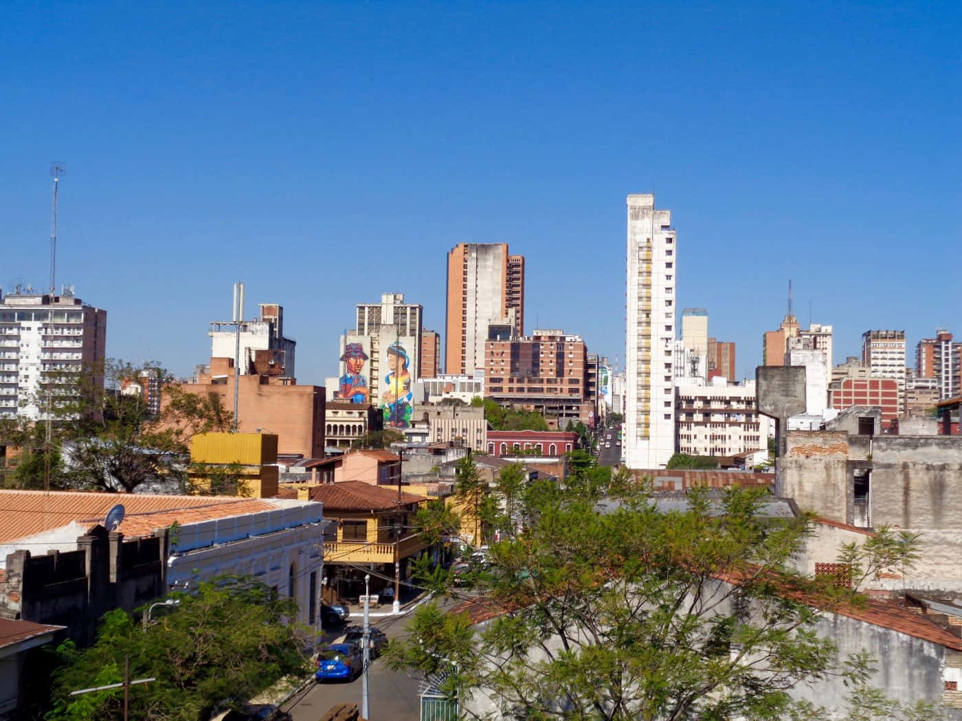 Asuncion, urban skyline, colorful buildings, HD Desktop Wallpaper
