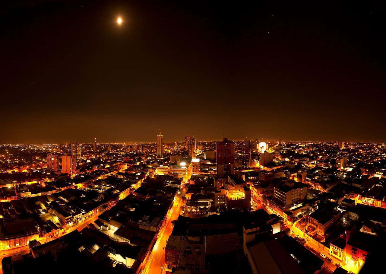 Asuncion, night, aerial view, HD Desktop Wallpaper