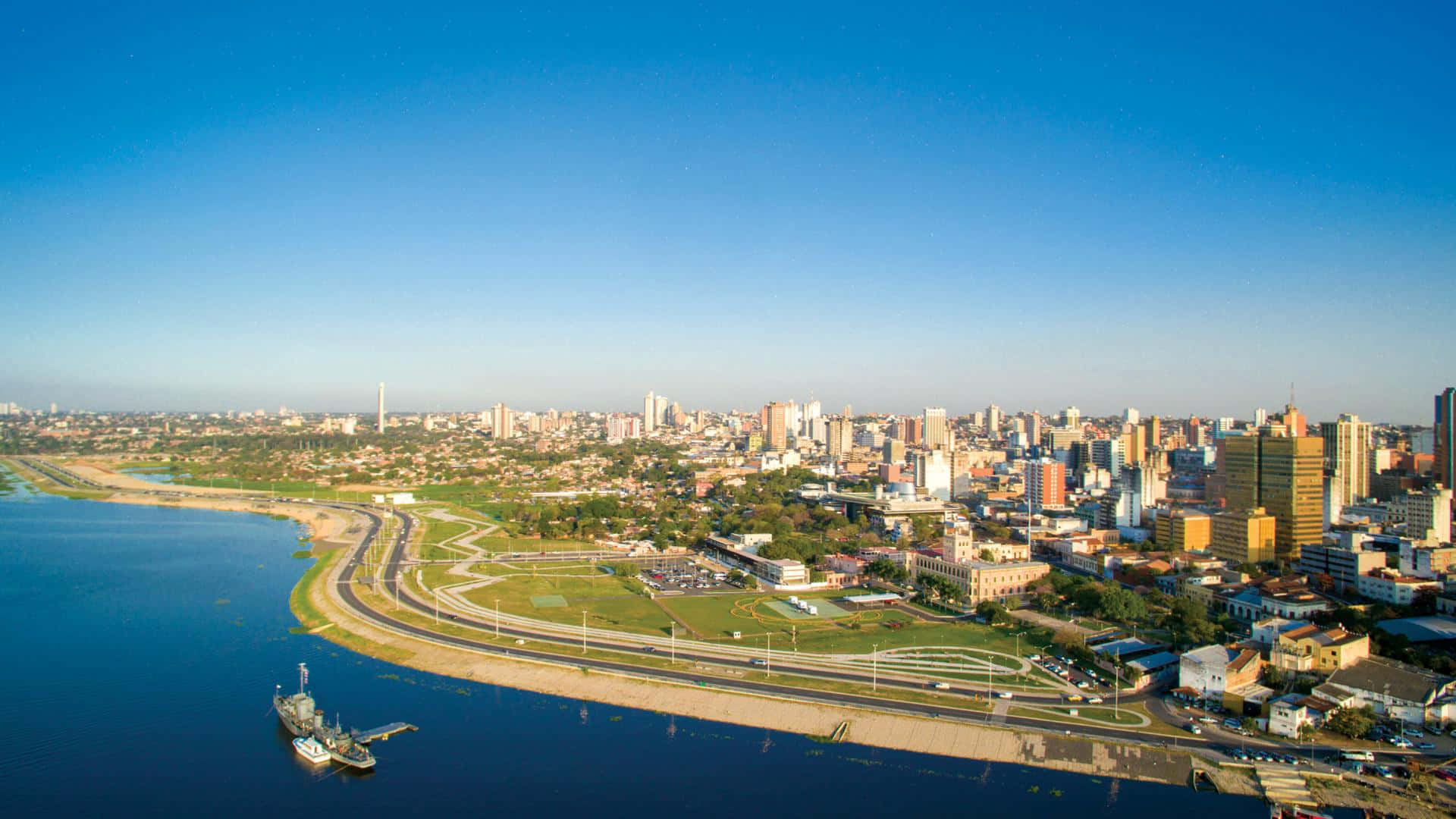 Asuncion, cityscape, river, Full HD Desktop Wallpaper