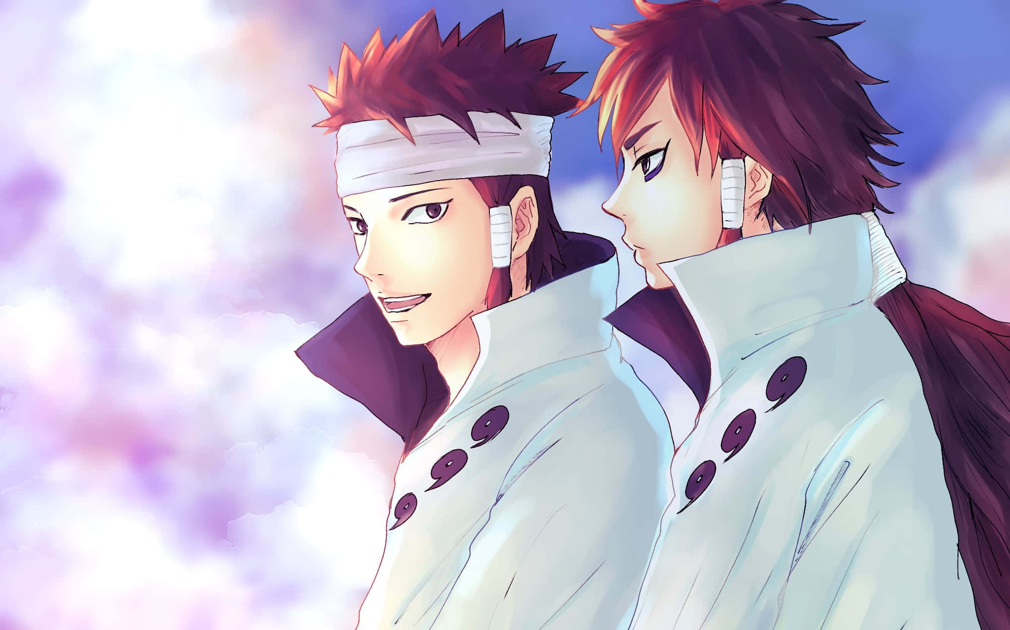 Asura Ōtsutsuki, white robes, purple clouds, Full HD Desktop Wallpaper