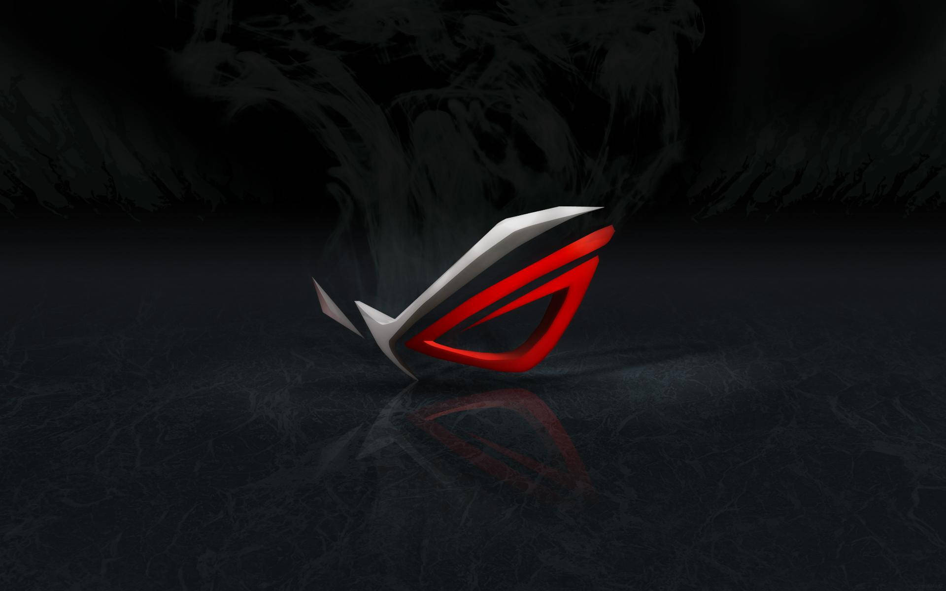 ASUS ROG 4K Gaming, red and silver ROG logo, dark reflective surface, Full HD Desktop Wallpaper