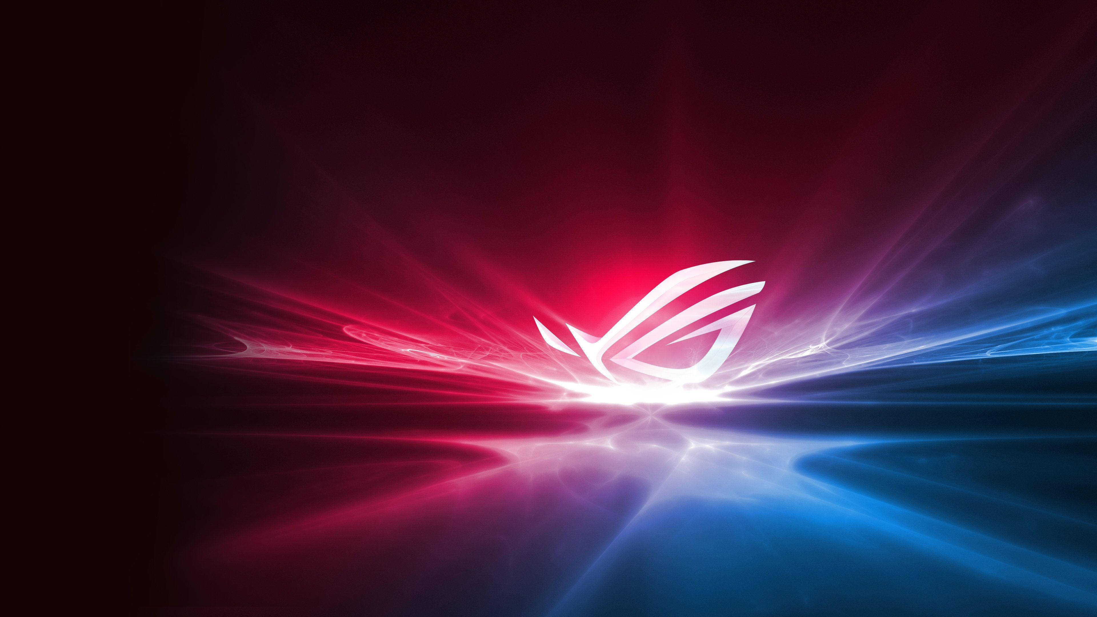 ASUS ROG, 4K Gaming, red and blue lights, 4K Desktop Wallpaper