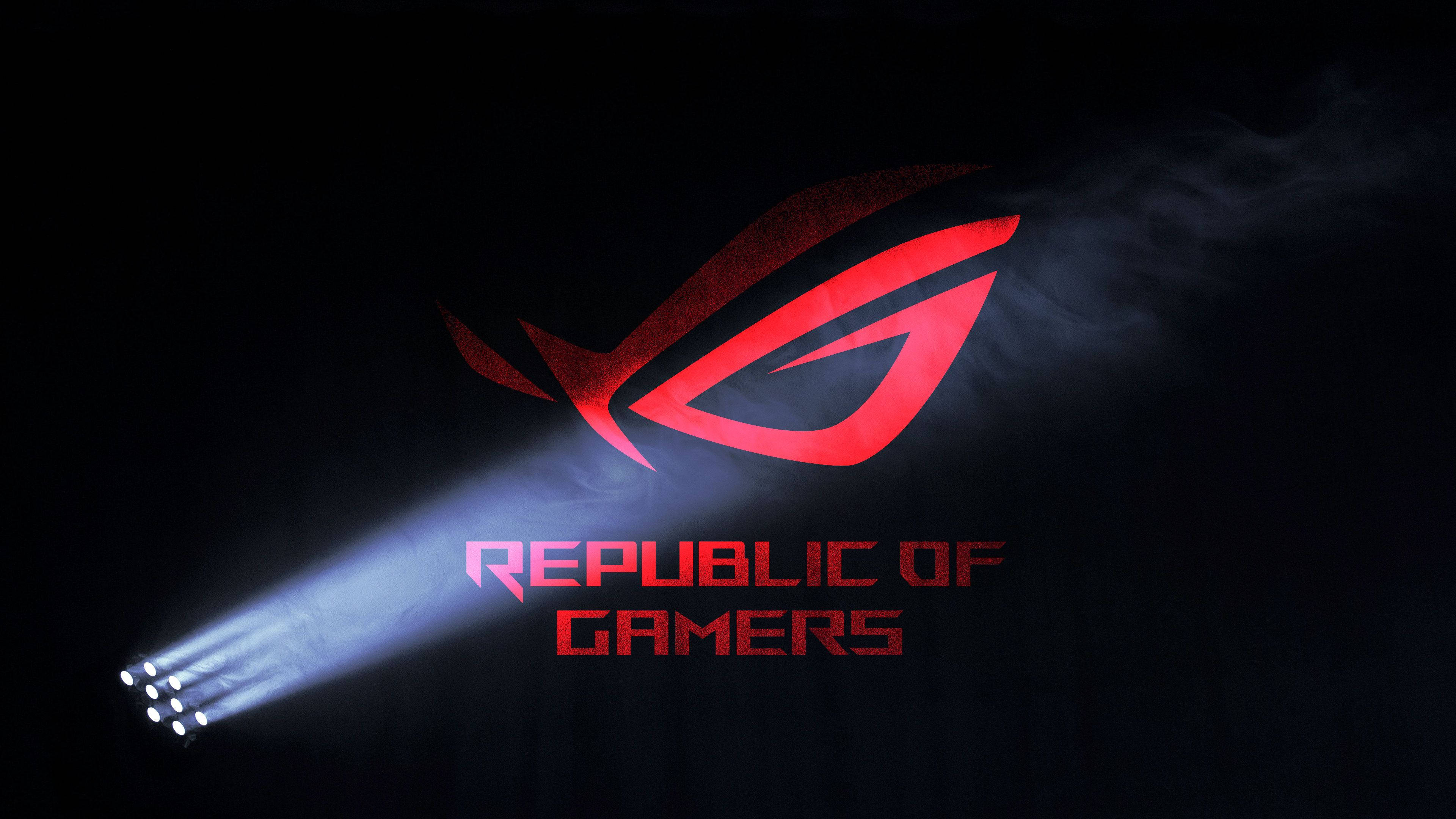 ASUS ROG 4K Gaming, ROG eye logo, glowing red, 4K Desktop Wallpaper
